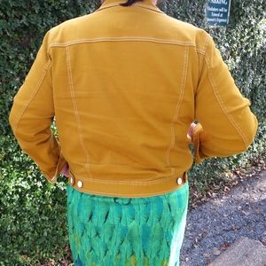 Modcloth mustard denim jacket XL